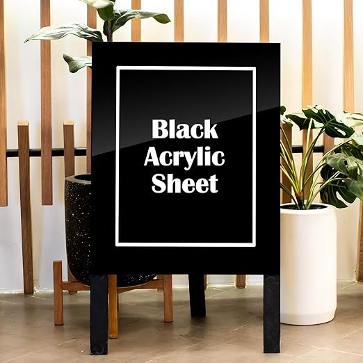 Juexica 2 Pcs 24'' x 36'' Black Acrylic Sheet 1/8'' Thick Cast Acrylic Sheet