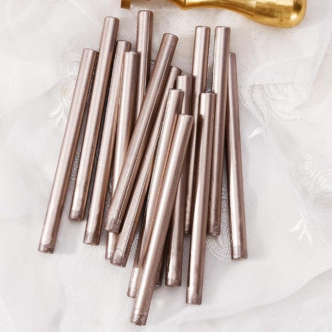 TELOSMA 16 Pcs Champagne Mini Wax Seal Sticks, Wine Packages, Cards & Gift