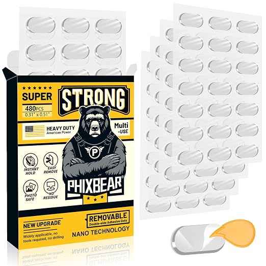 PHIXBEAR Medium Mounting Putty No Residue, Double Sided Tape Glue Adhesive Dots