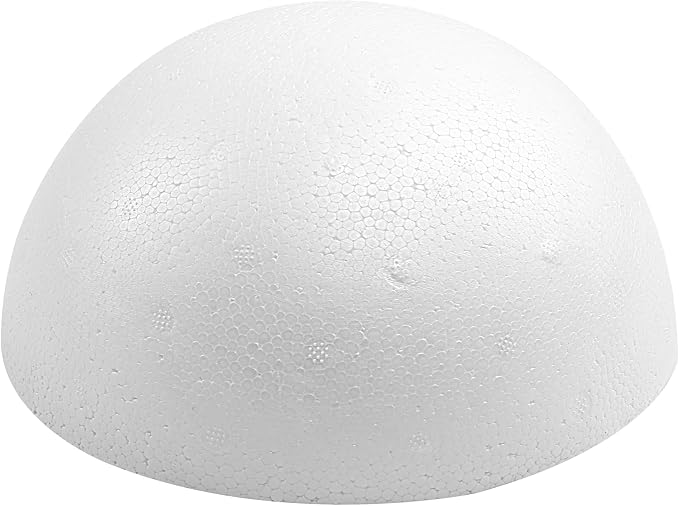 Crafjie 1PCS 11.81 Inchs White Foam Balls Half Round Polystyrene Half Foam