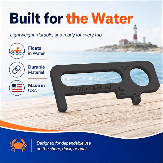 Crab Measurement Tool for Crabs and Clams | New Jersey Regulation 3.5" Soft
