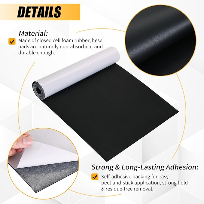 1/16" T x 12''W x 59''L Neoprene Foam Rubber Sheet