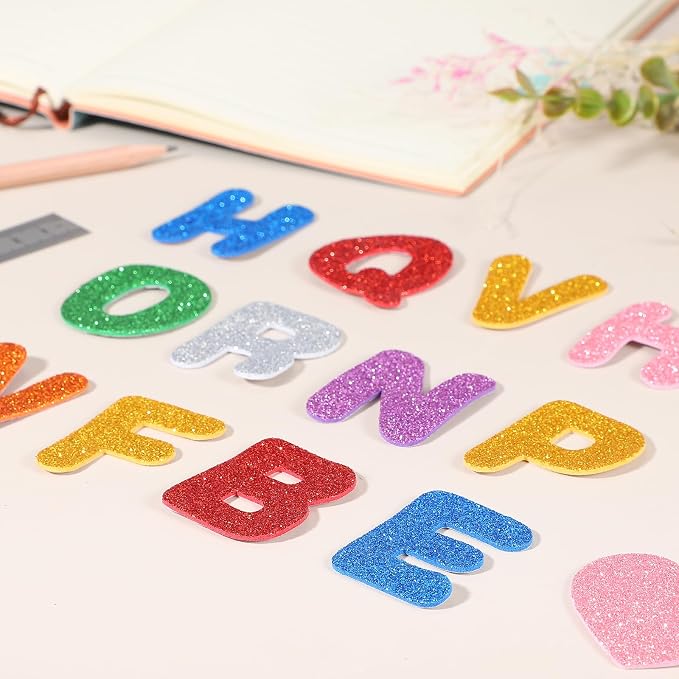 PATIKIL Alphabet Foam Stickers, Dark Blue
