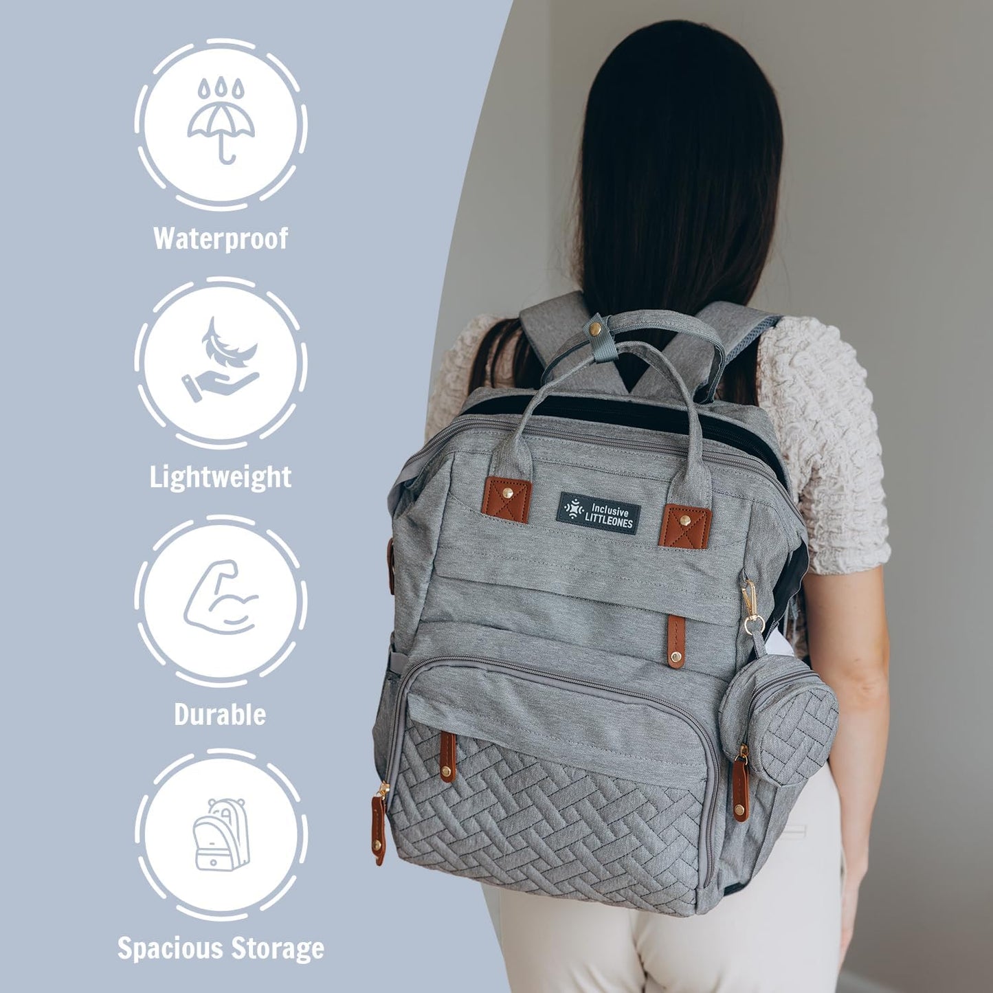 Baby Diaper Bag Backpack with Changing Station, Large Capacity, USB Port, Pacifier Case, Mosquito Net & Wipes Bag Stylish Travel Bag for Boys, Girls, Moms & Dads, Shower Gift