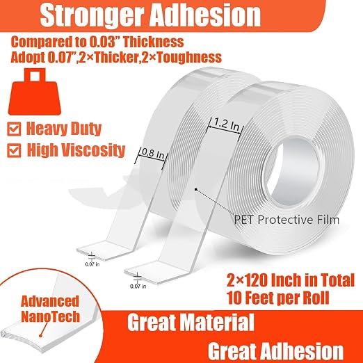 Double Sided Heavy Duty Extra Strong Adhesive Removable Tape