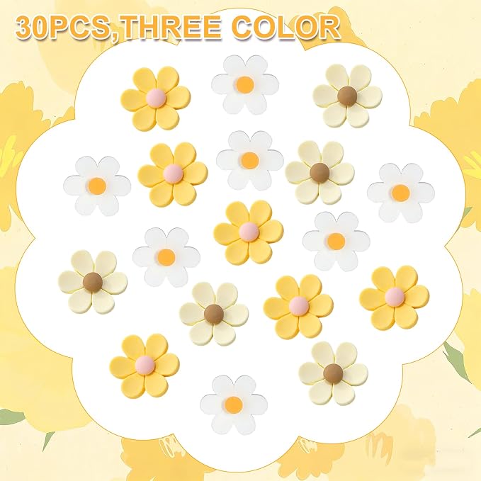 30PCS Cute Push Pins, Bulletin Board Pins, Bulletin Board Decorations, Flower