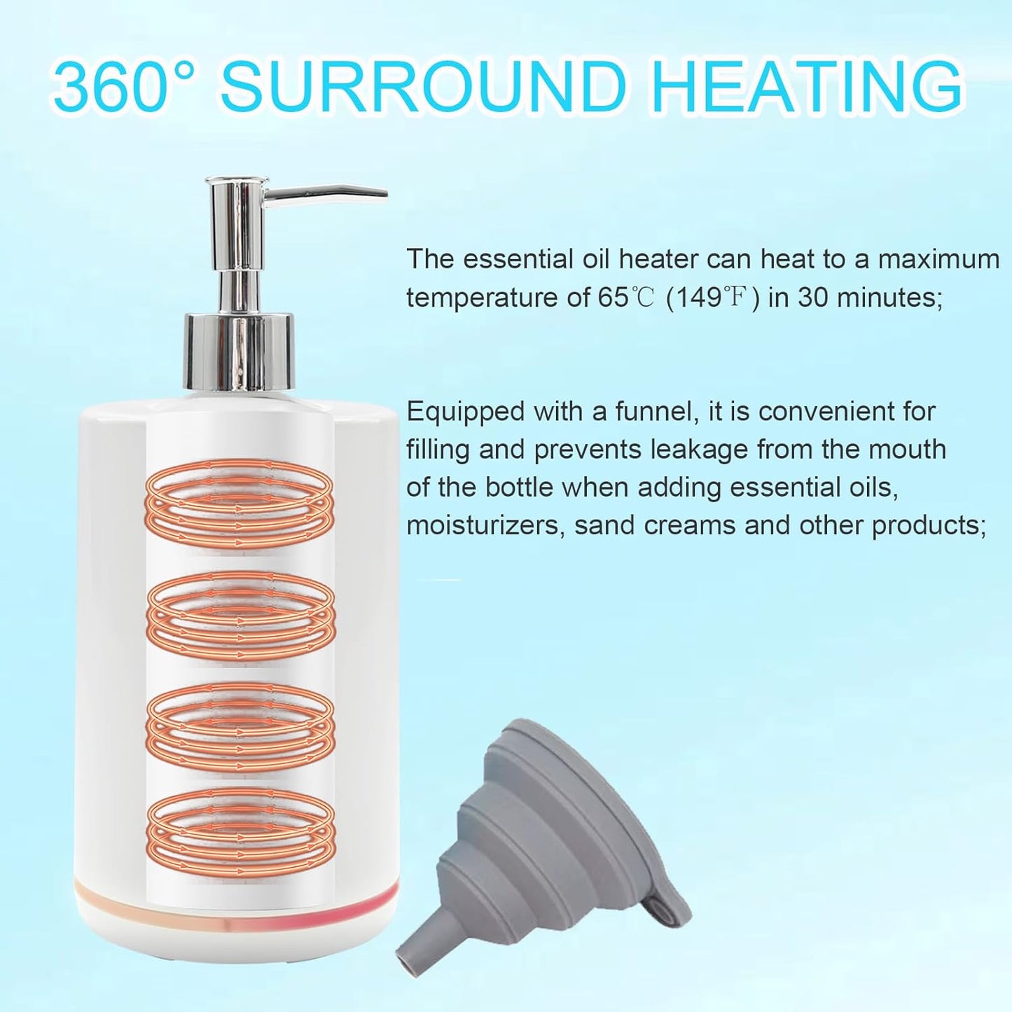 Massage Oil Warmer, Professional Lotion Warmer Heater,Automatic Massage Bottles Warmer Heated Oil Lotion Cream for Salon, Barber Shops, Home, with Two Oil Bottle Dispenser