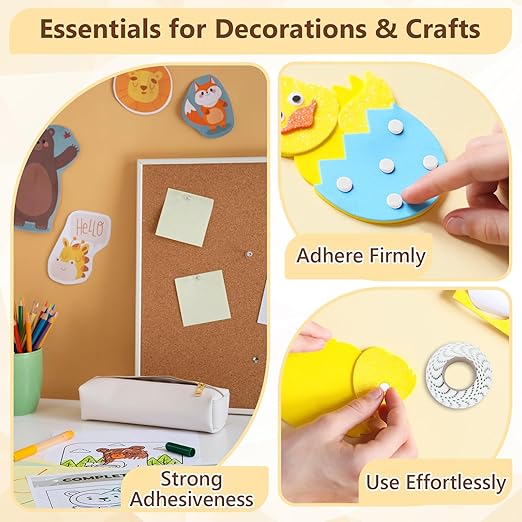 400 PCS 2mm Double Sided Foam Dots 0.3" Foam Round Dots 3D Foam Tape Craft
