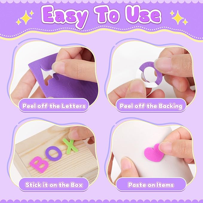 664 PCS Foam Letter Stickers, Foam Alphabet Number Shape Stickers, Self