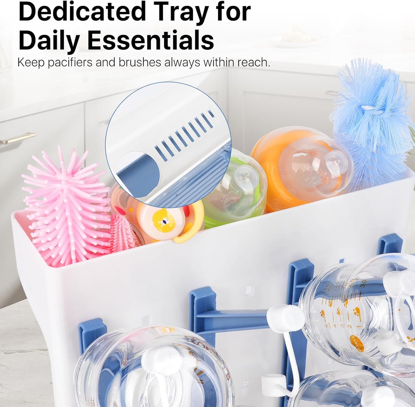 Ultimate Baby Bottle Drying Station -Space Saving Standing Drying Rack for Baby Bottles Multi-Level Vertical Holder for Maximum Airflow & Storage