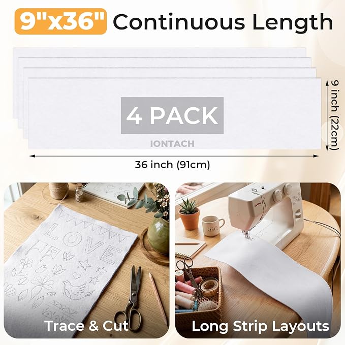 IONTACH 9" X 36" Soft Felt Sheets 1.6mm Thick | Acrylic Felt Fabric