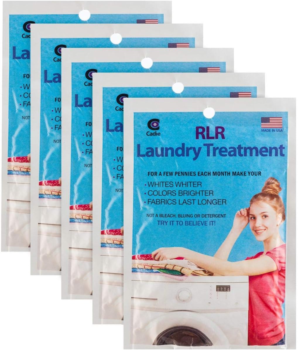 RLR Natural Laundry Detergent Powder – Whitens, Brightens, Refreshes Baby Cloth Diaper Detergent, Musty Towels, Workout Clothes - Non-toxic, Fragrance-Free For Sensitive Skin (Pack of 5)