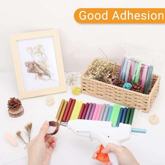 Manarty Glitter Color Hot Glue Sticks, Craft Adhesive Waxing Sticks Bulk