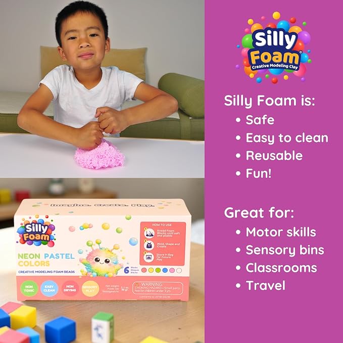 Silly Foam, Creative Modeling Foam Beads, Arts & Crafts, Sensory Play, Travel