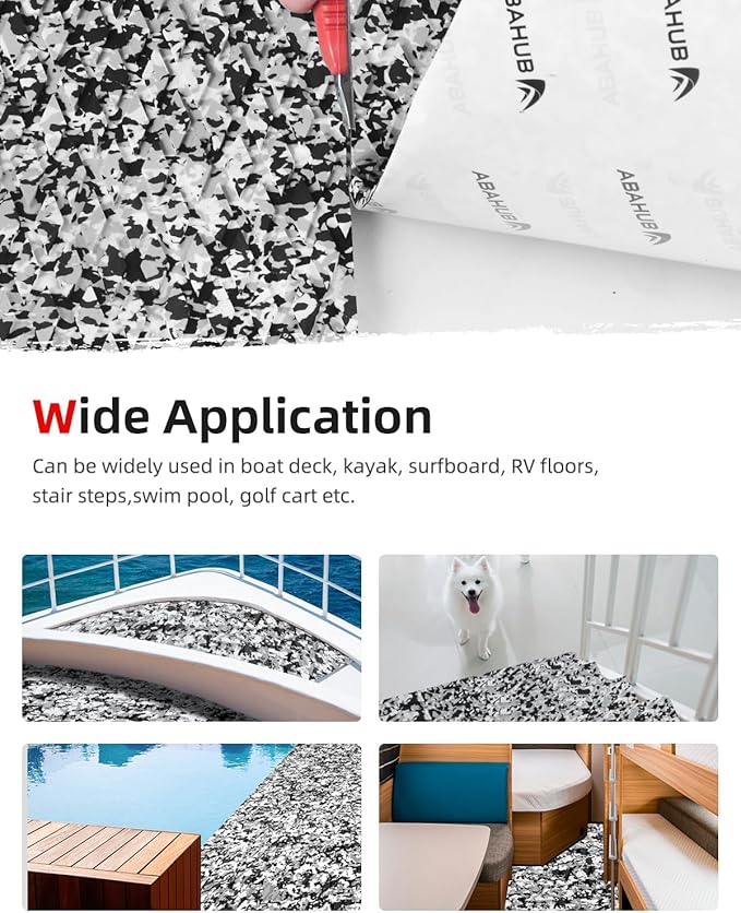 Abahub EVA Foam Boat Flooring Self-Adhesive Decking Surfboard Traction Pad |