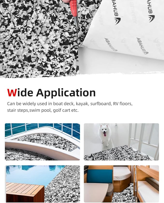 Abahub EVA Foam Boat Flooring Self-Adhesive Decking Surfboard Traction Pad |