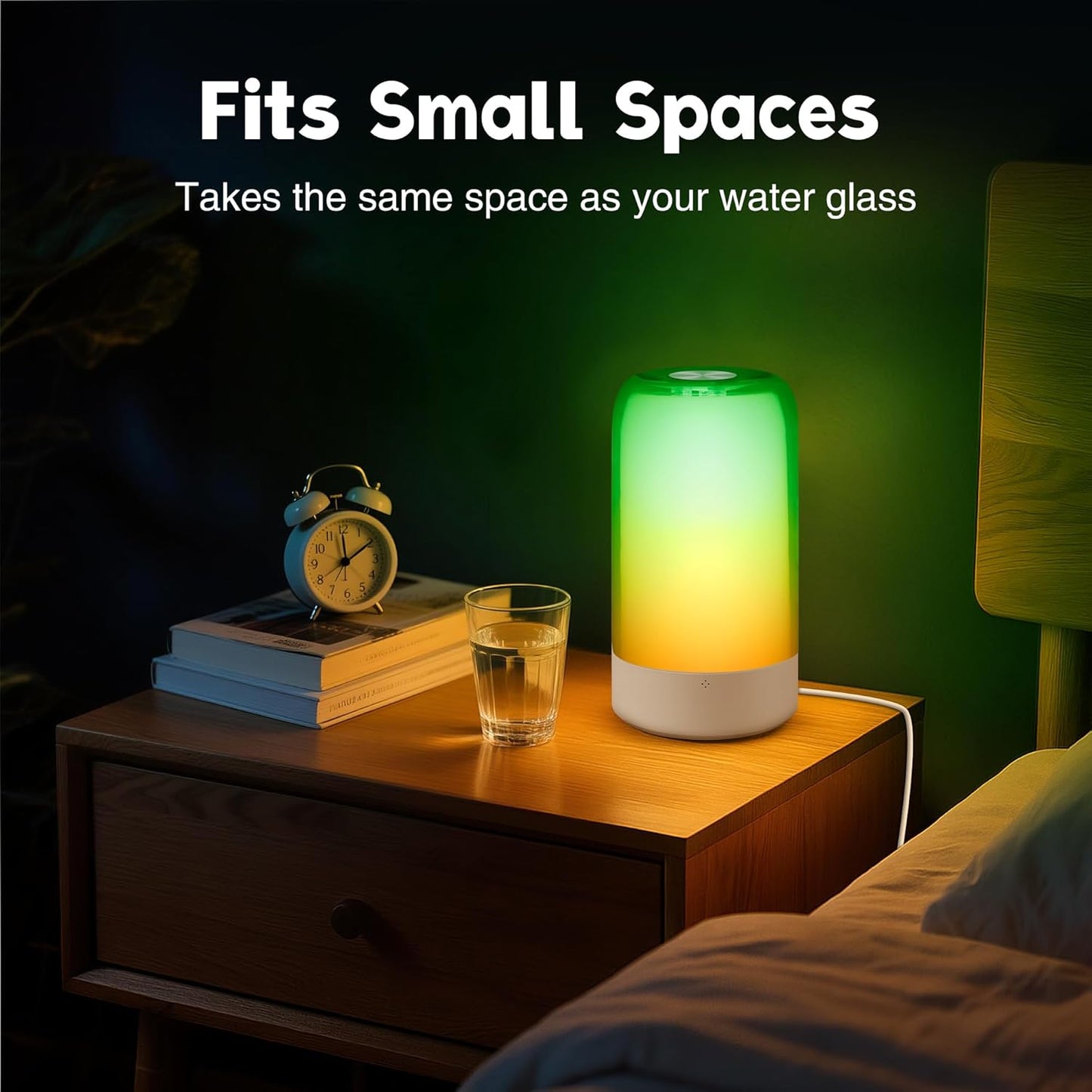 Small Touch Night Table Lamp for Bedroom Bedside Nightstand, Small Spaces Plug in Desk Light for Nursery/Ambient/Kids/Living Room