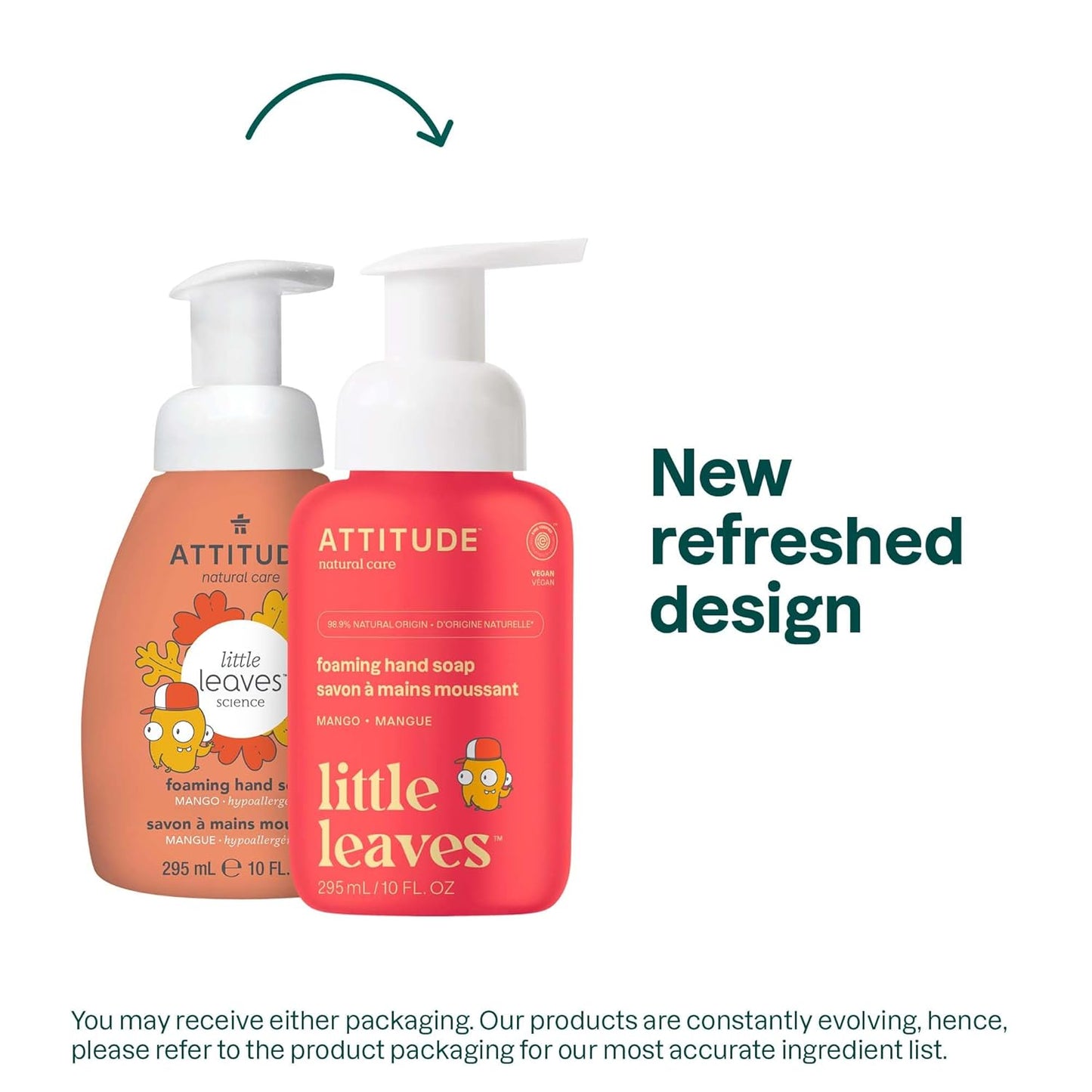 ATTITUDE Foaming Hand Soap for Kids, EWG Verified, Dermatologically Tested, Plant- and Mineral-Based Ingredients, Vegan, Mango, 10 Fl Oz (Pack of 6)