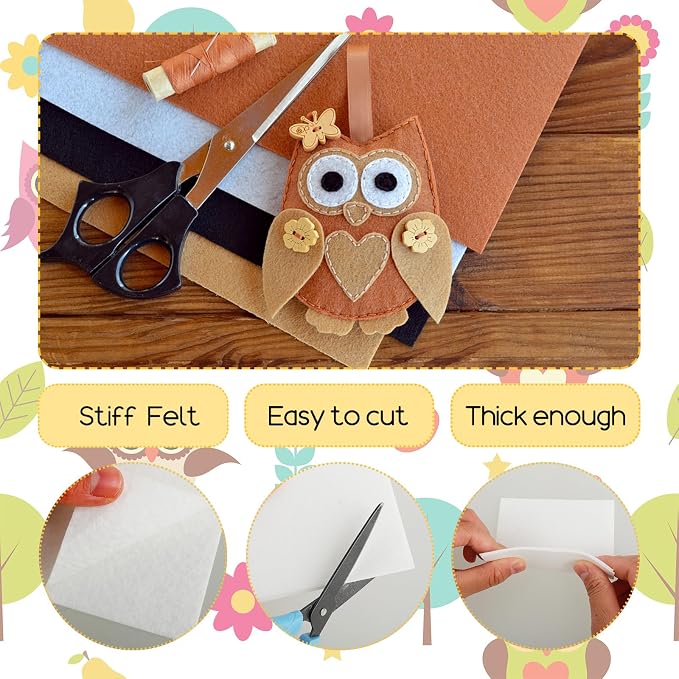 10Pcs Felt Sheets Fabric, 1mm | Polyester,