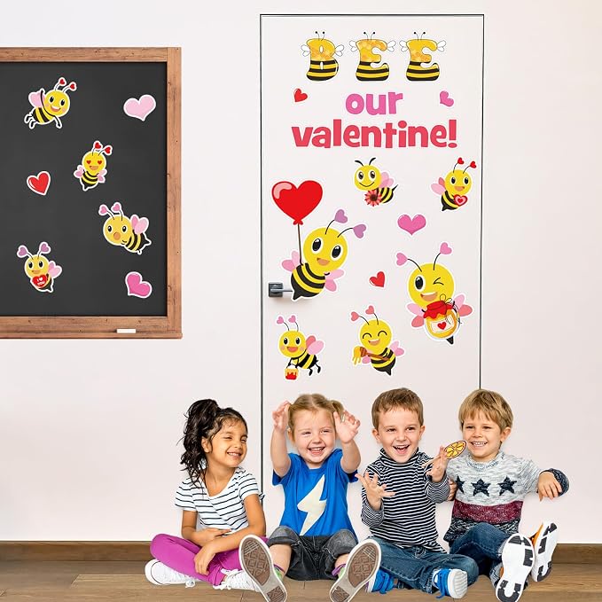 JarThenaAMCS Valentine' s Day Bee Classroom Door Decoration Bulletin Board Set
