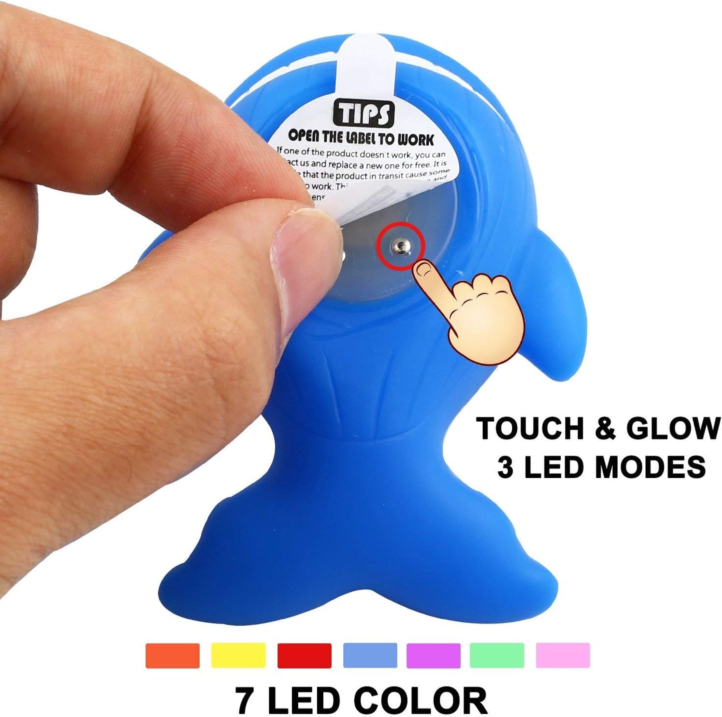 Bath Toys, 8 Pcs Light Up Floating Rubber Animal Toys Set, Flashing Color Changing Light in Water, Baby Infants Kids Toddler Child Preschool Bathtub Bathroom Shower Games Swimming Pool Party