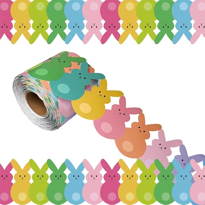 69Ft Easter Bulletin Board Borders Bunny Die-Cut Border Trim