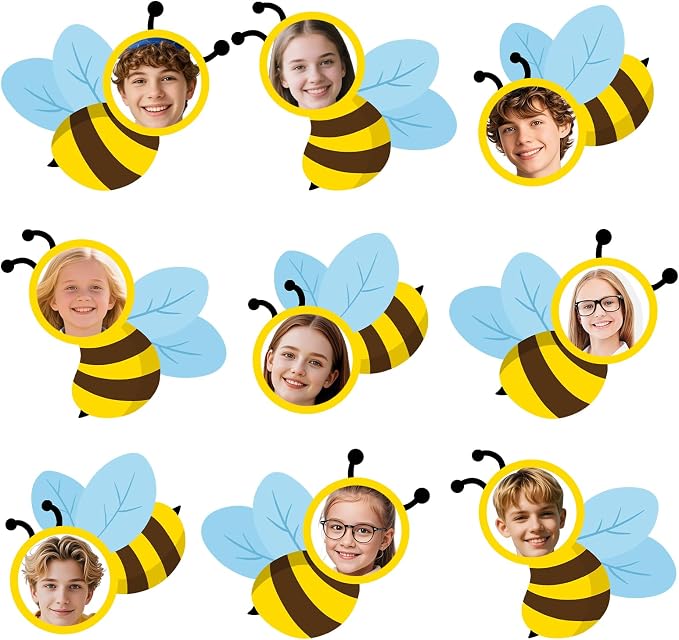 54Pcs Bee Cutouts for Bulletin Boards Decorations, DIY Bee Classroom Cut Outs