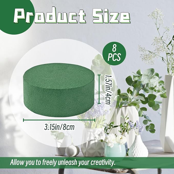8 Pcs Round Floral Foam, Florist Plant Foam Block