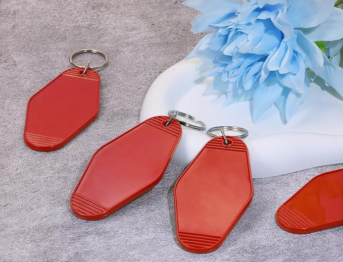 8PCS Motel Keychain Blank Hotel Key Tags Holder