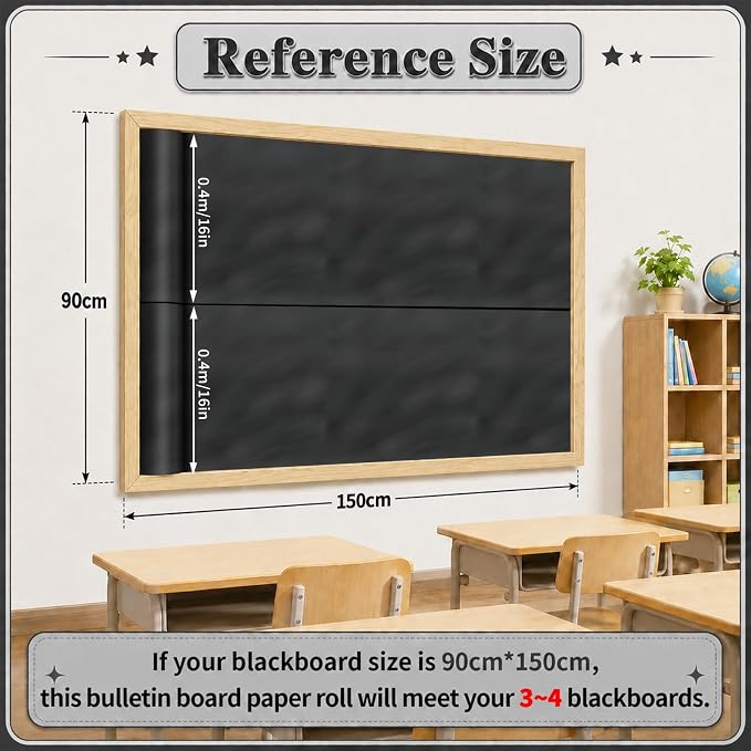 Black Bulletin Board Roll Non-Woven Fabric Poster 16in X 40ft | Back to School