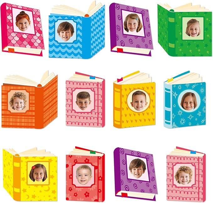60pcs Book Theme DIY Cutouts Book Bulletin Board Decoration Set Colorful