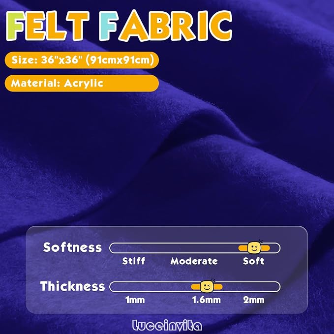 Royal Blue 36" X 36" Felt Fabric Sheet