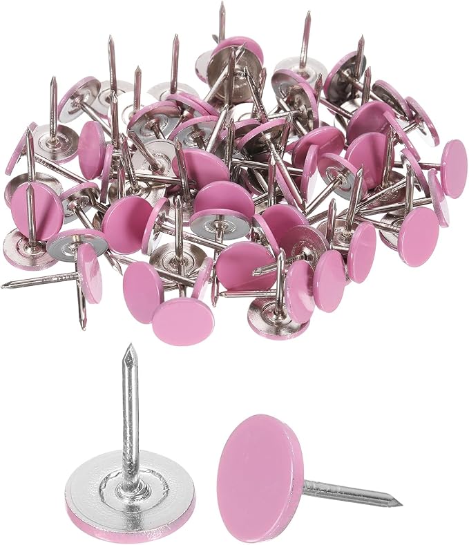 uxcell 150Pcs Upholstery Tacks, 11mmx17mm Flat Head Thumb Tack Decorative