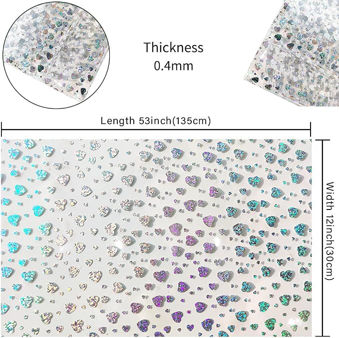 HYANG Transparent Love PVC Super Clear Holographic Vinyl Faux Leather Sheets 1