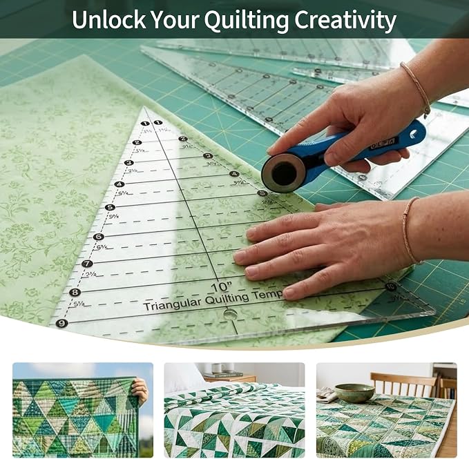 6 Pcs Tall Triangle Acrylic Quilting Templates Set