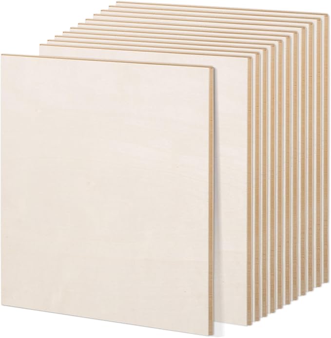 AWIZOM 4 Pack Basswood Sheets for Crafts 12x12x1/2 Inch-12mm Thick Unfinished