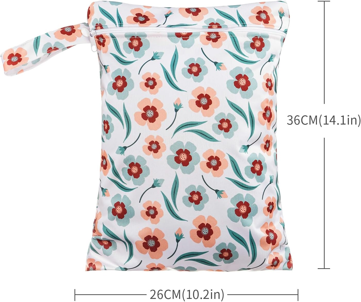 Happy Flute 3 Set Wet Bag Storage Bag Zipper Waterproof Washable Travel Bags, Beach, Pool, Gym Bag for Cloth Diaper, Swimsuits & Wet Clothes for Baby,11.8x15.7inch (Daisy)