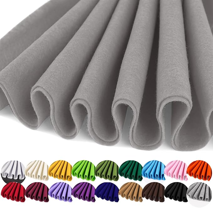 IONTACH 36" X 36" Grey Soft Felt Fabric 1.6mm Thick | Felt Sheets