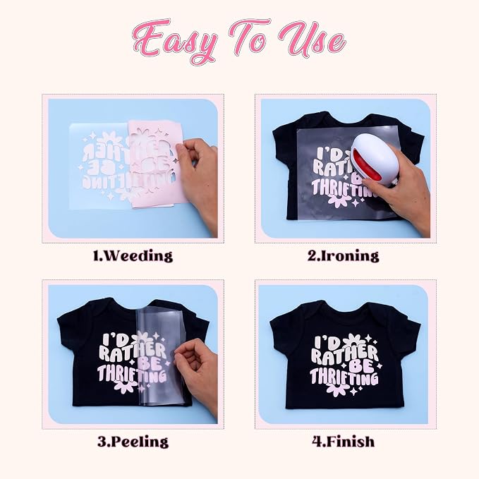 Tintnut Pastel Boho HTV Heat Transfer Vinyl, easy cut & weed, stretch washable