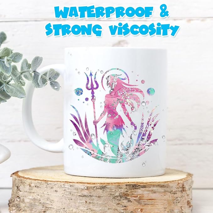 Tintnut Watercolor Permanent Vinyl 10 Sheets 12x10in Mermaid Adhesive Vinyl |