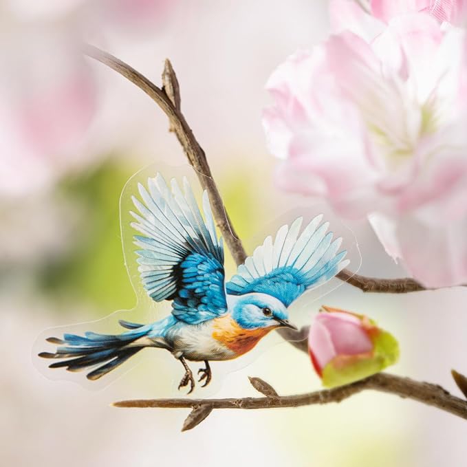 120-Piece Clear Bird & Floral Branch Sticker