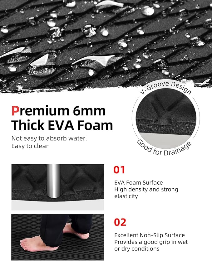Abahub EVA Foam Boat Flooring Self-Adhesive Decking Surfboard Traction Pad |