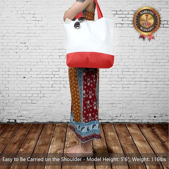 TOPDesign 1-Pack Super Strong Large 12oz Cotton Canvas Tote Bag, Reusable