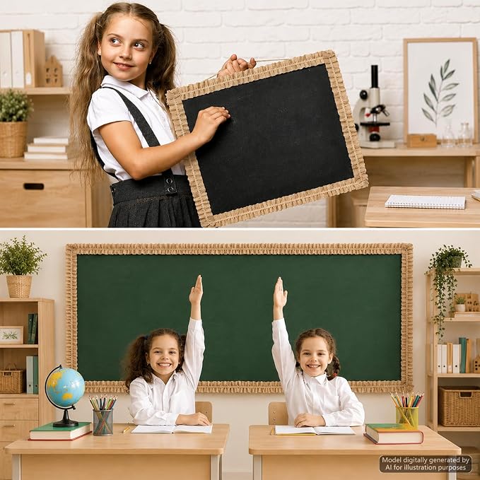 6 Rolls 40 Ft Ruffled Bulletin Board Borders Back to School Classroom Decor
