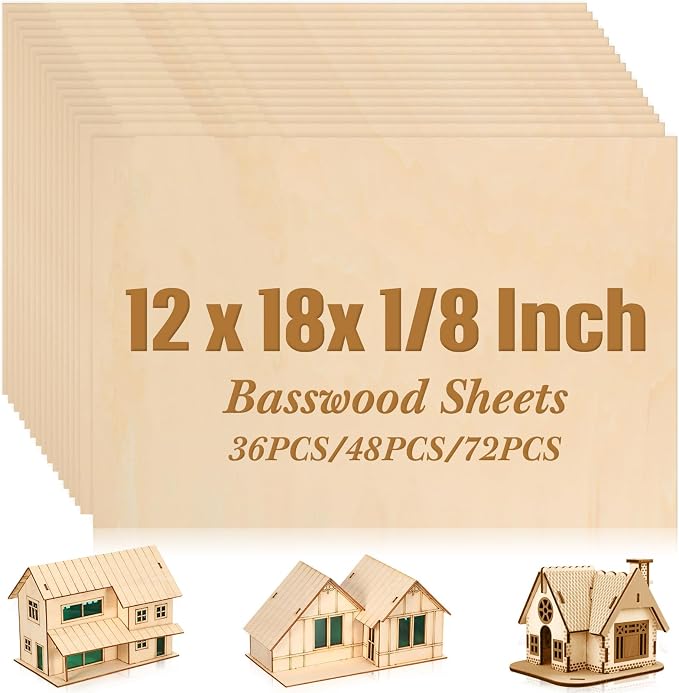 Riakrum Basswood Sheets Plywood Board Unfinished Wood Boards