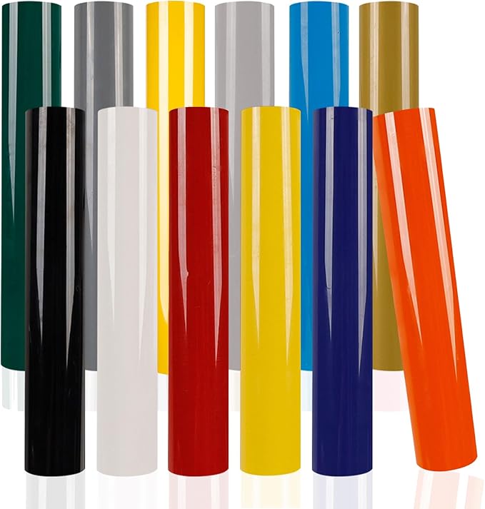 FUNKAKA HTV Heat Transfer Vinyl Bundle, 12 Rolls 12" x 5ft HTV Vinyl