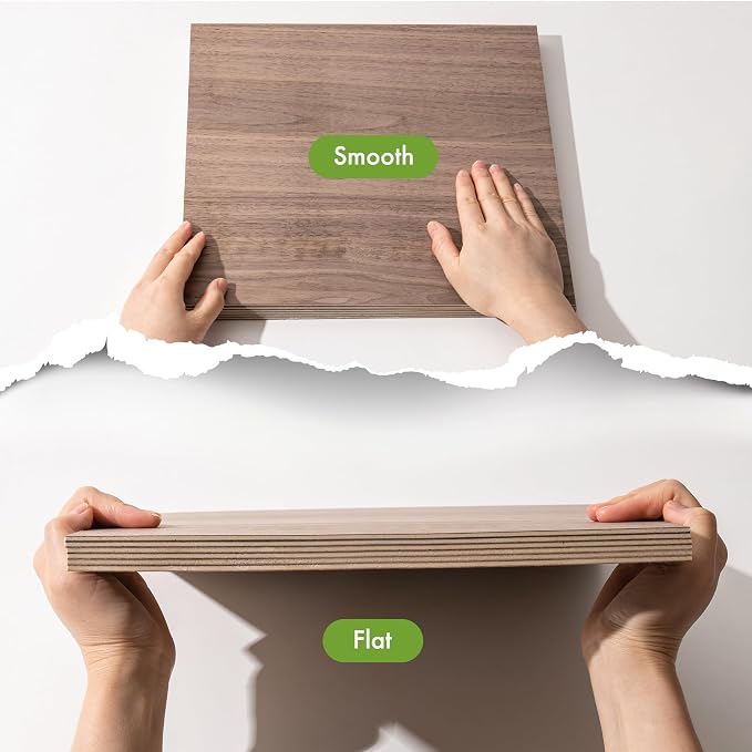 ROBOTIME 6-Pack Laser Wood Sheets | 1/8" & 12 x 12" Basswood + Walnut + Birch -