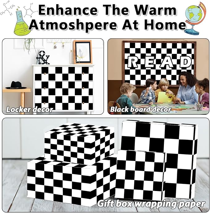 Black White Checkered Bulletin Board Paper Roll Black Plaid Bulletin Board