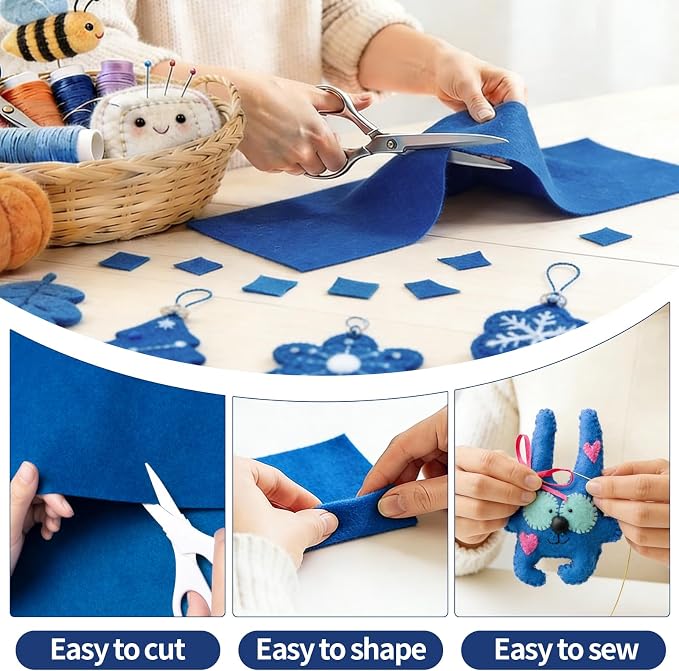 Royal Blue Felt Fabric Sheet 108" X 36", 1.4mm Thick Large Soft Durable