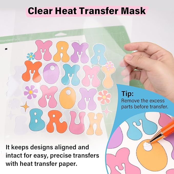 TECKWRAP Heat Transfer Mask for Heat Transfer Paper for T-Shirts 15PCS